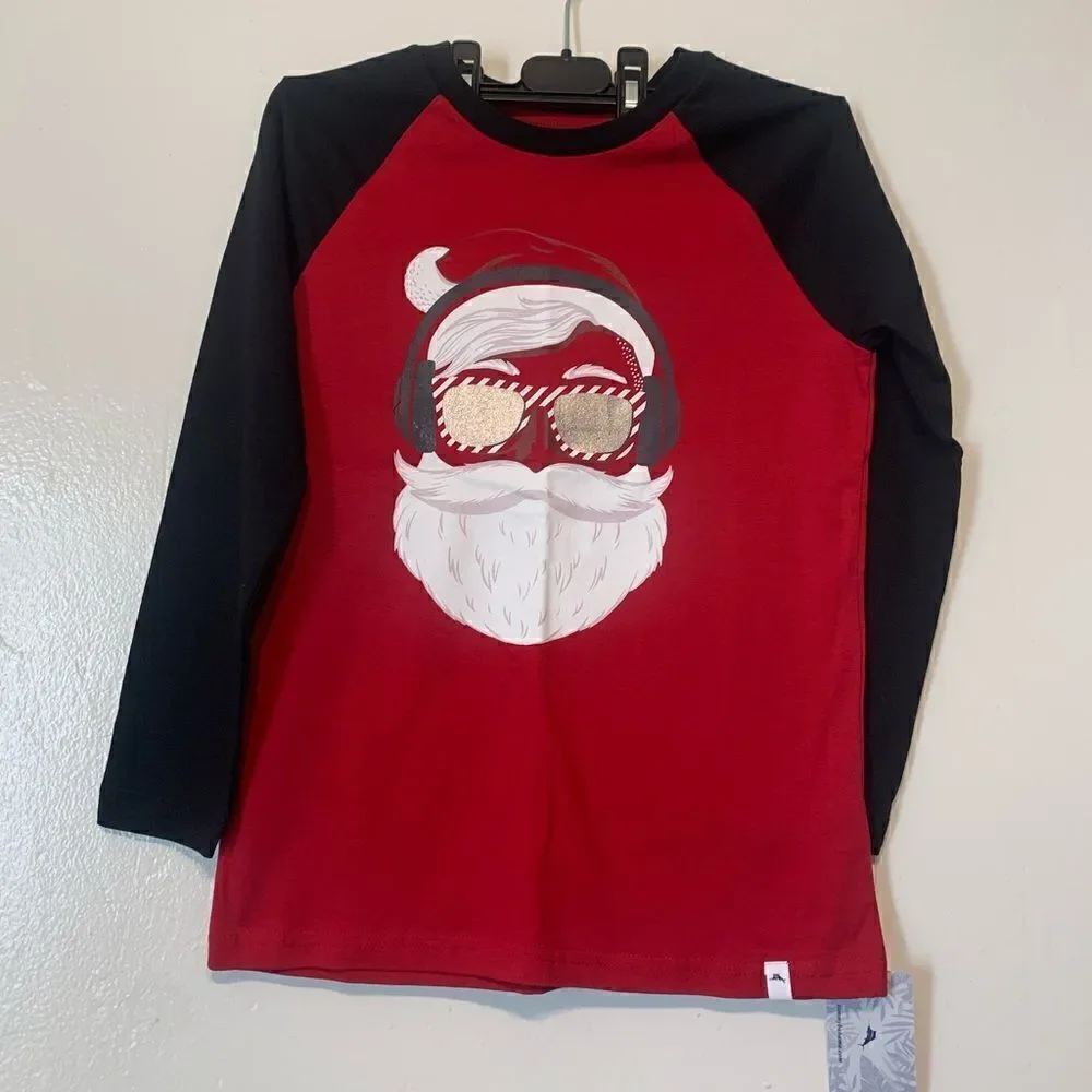 Tommy Bahama Christmas& New Eve long sleeve cotton T-shirts size 7-8